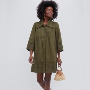 Tuckernuck Army Green Eyelet Delphine Dress Size:XL